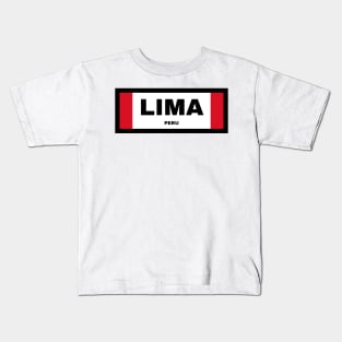 Lima City in Peruvian Flag Kids T-Shirt